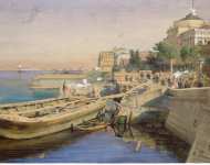 Premazzi Luigi View of the Neva Embankment near the Admiralty St Petersburg - Hermitage